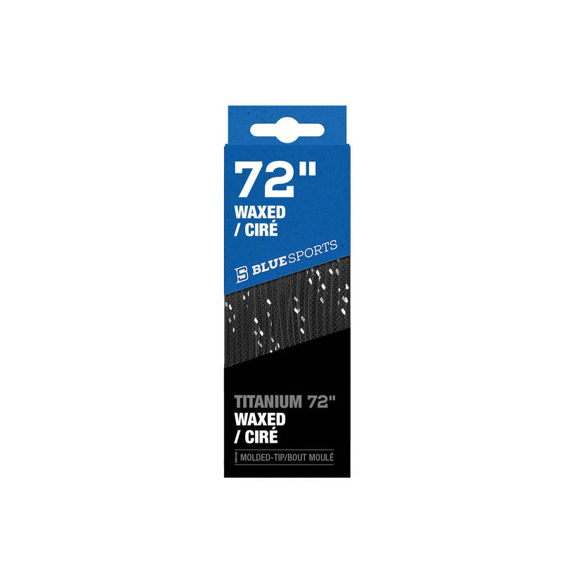 Waxed skate laces - BLUE SPORT - TITANIUM LAACE