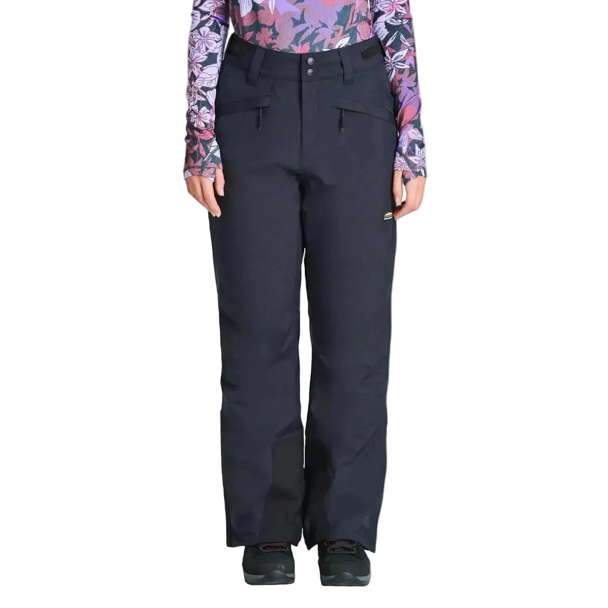 Pantalon de ski isolé Monrovia de Chlorophylle pour femmes, noir, porté de face