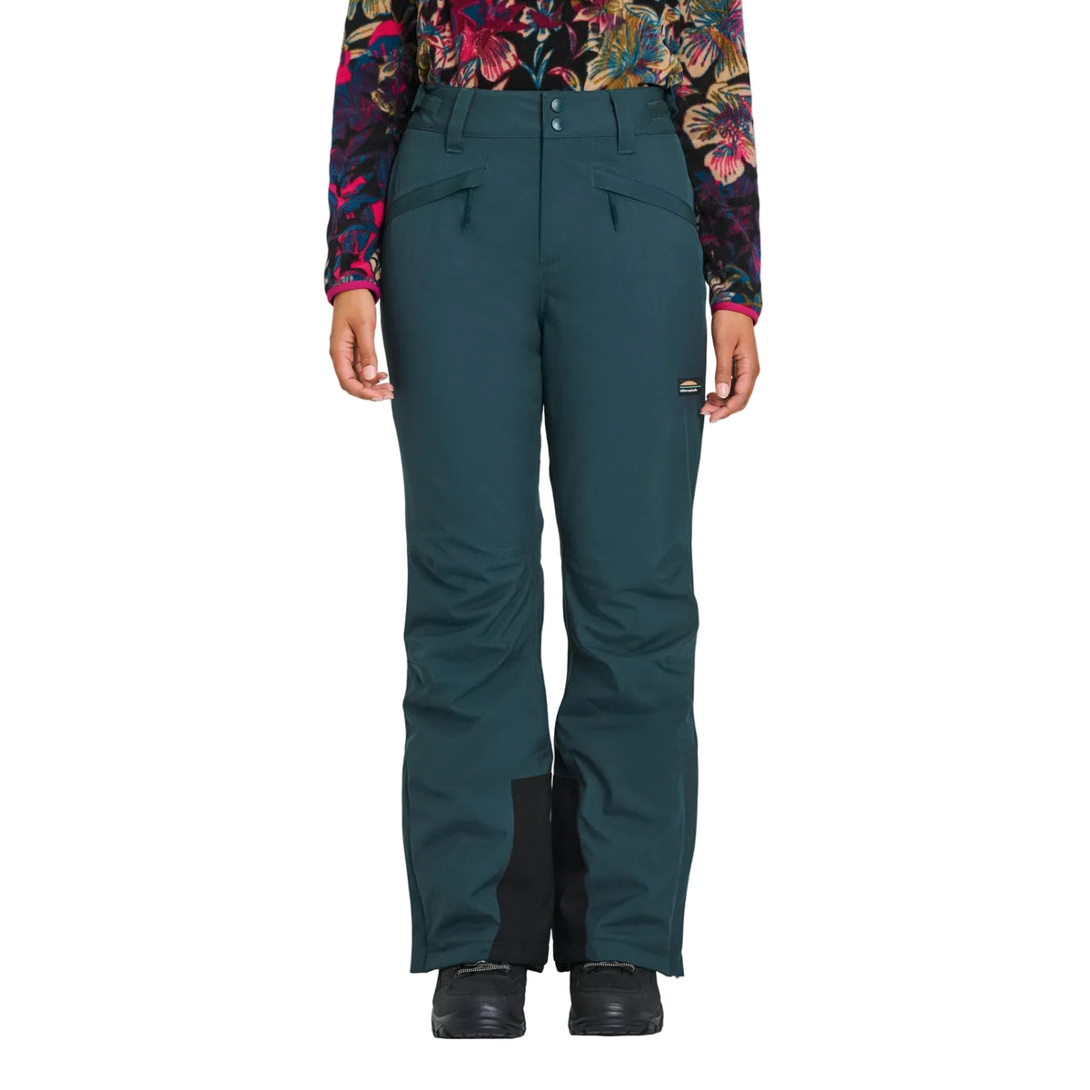 Pantalon de ski isolé Monrovia de Chlorophylle pour femmes, turquoise, porté de face