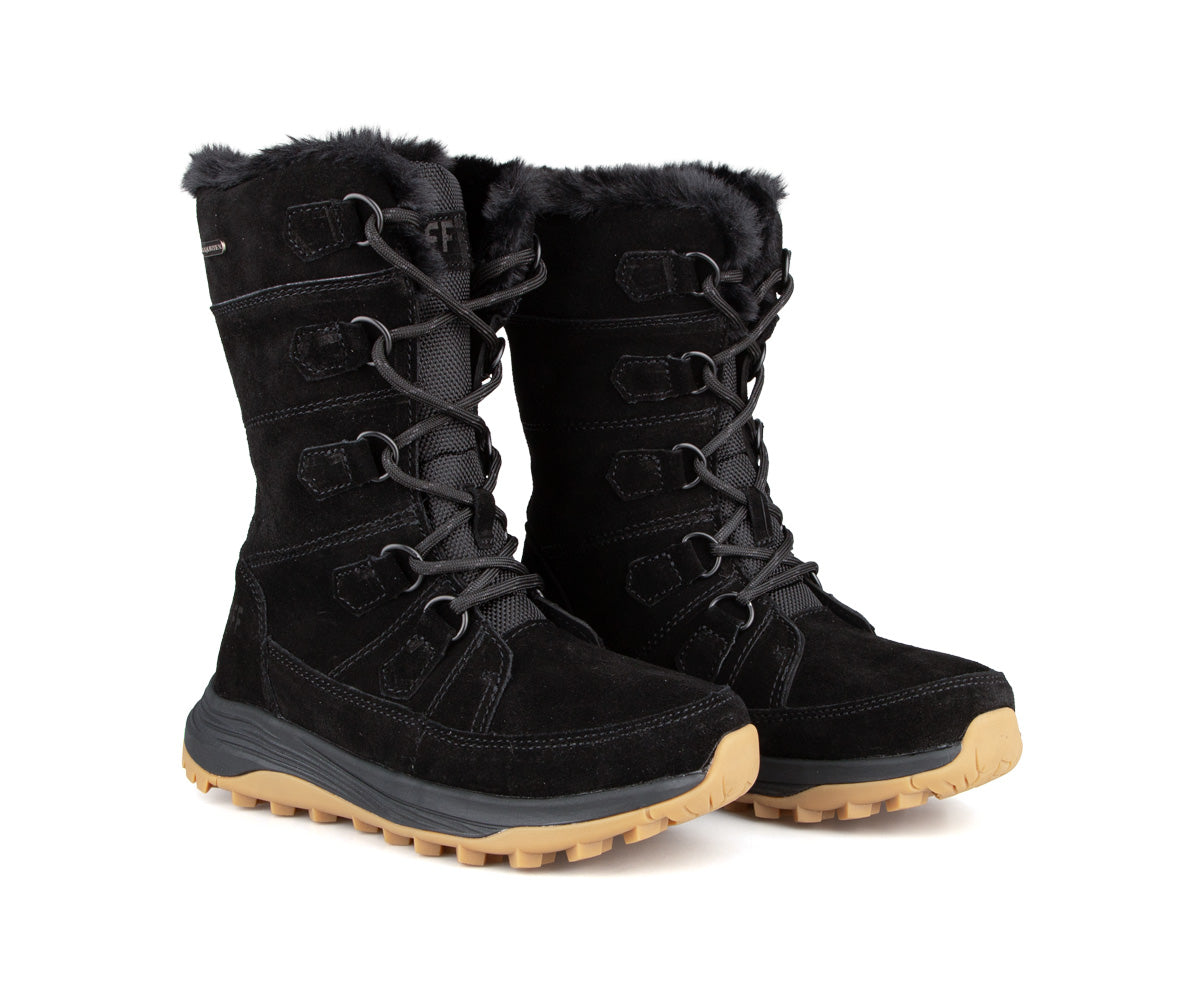 Paire de bottes d'hiver Terra Shield Cliff pour femme, noir, vue de trois quarts