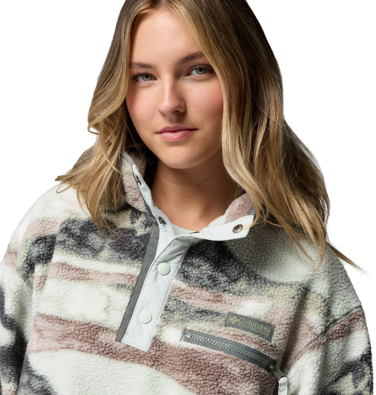Columbia Women's Sherpa Sweater - HELVETIA 11 Printed Cropped