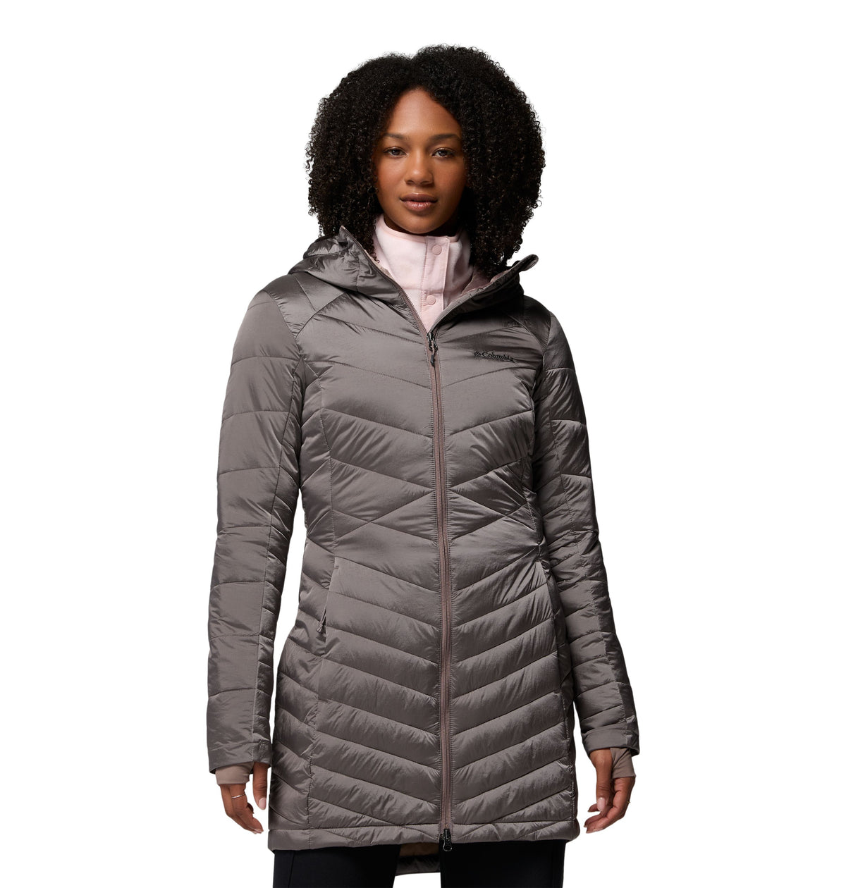 Manteau mi-long Joy Peak II Mid de Columbia pour femmes, charcoal, vue de face, fermé