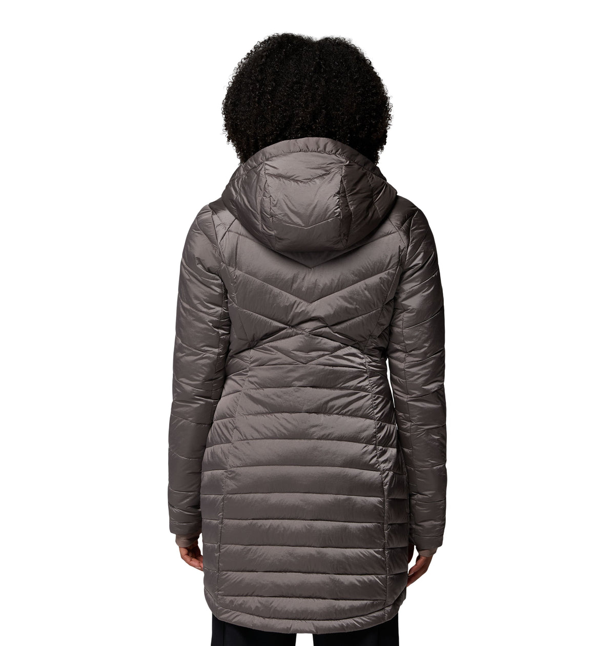 Manteau mi-long Joy Peak II Mid de Columbia pour femmes, charcoal, vue de dos avec le capuchon