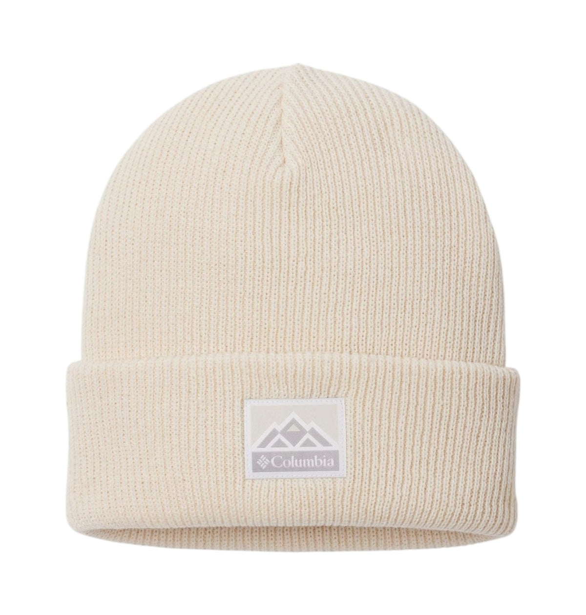 Tuque à revers Columbia Whirlibird Cuffed Beanie pour adultes, vue de face avec écusson Columbia sur le revers