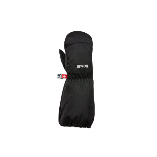 Mitaine Kombi Easy Peasy PRIMALOFT noire pour petits enfants avec long poignet extensible, vue de face