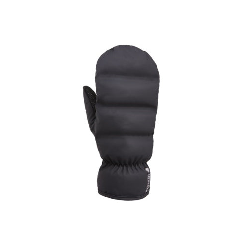 Mitaine Kombi The Element Rain Mitts pour femmes, noire, vue de face de la mitaine isolée avec logo Kombi