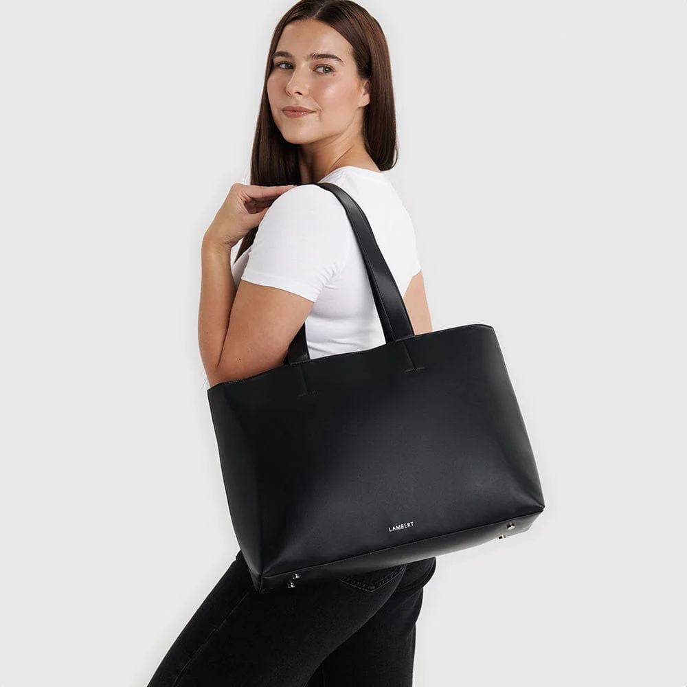 Sac fourre-tout Danyka de Lambert pour femmes, noir, porté à l'épaule