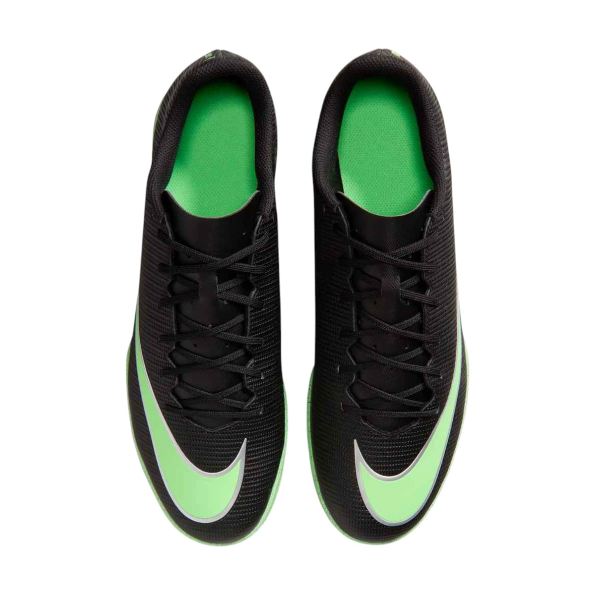 Souliers de futsal Nike Mercurial Vapor 17 Club pour hommes, noir et vert, vue de dessus de la paire