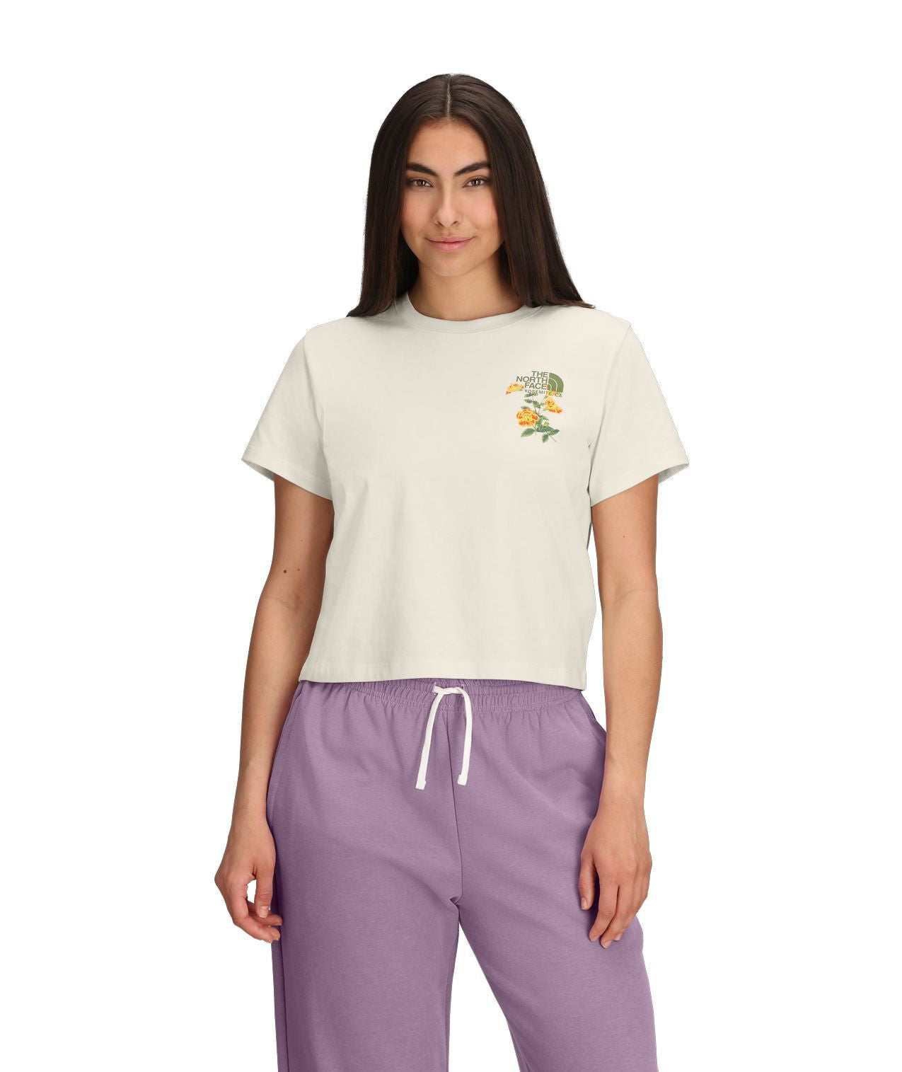 T-shirt Columbia Flora Embro pour femmes en coton avec col côtelé