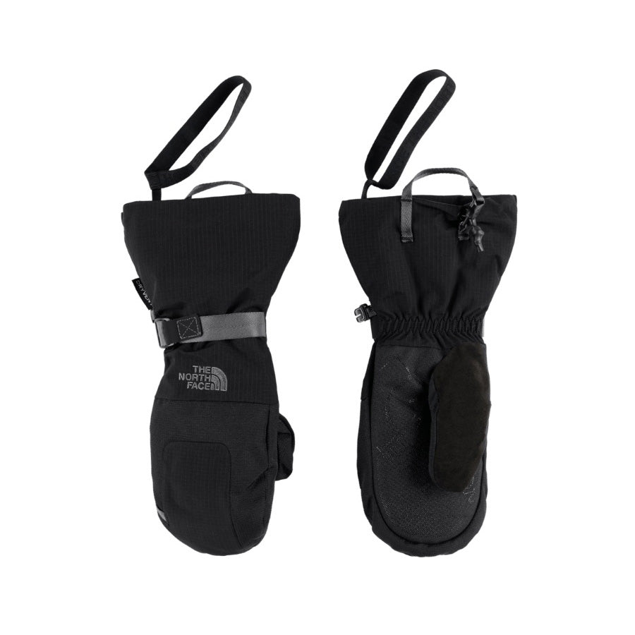 Mitaines d'hiver Montana Mitt North Face pour femmes, noires, vue du dessus et de la paume avec dragonne