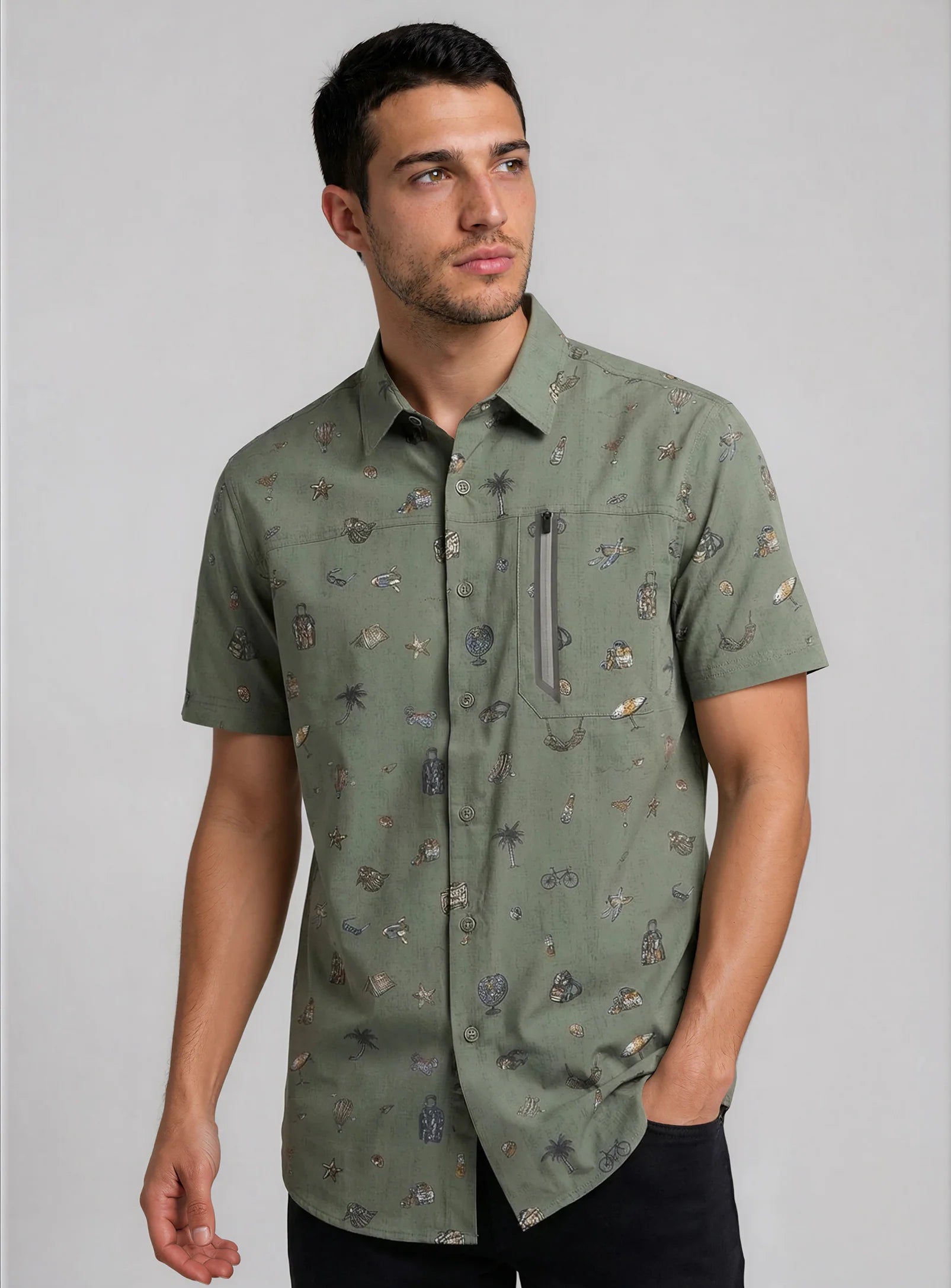 Chemise Point Zero pour hommes - Printed Shirt 4748