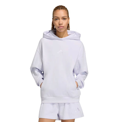 Chandail à capuchon Adidas ALL SZN Fleece Loose pour femmes, vue de face avec poche kangourou