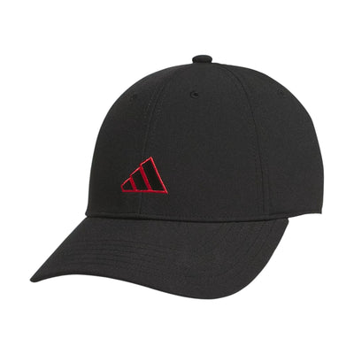 Casquette Adidas Alliance Strapback noire et rouge pour garçons avec logo adidas rouge, vue de face