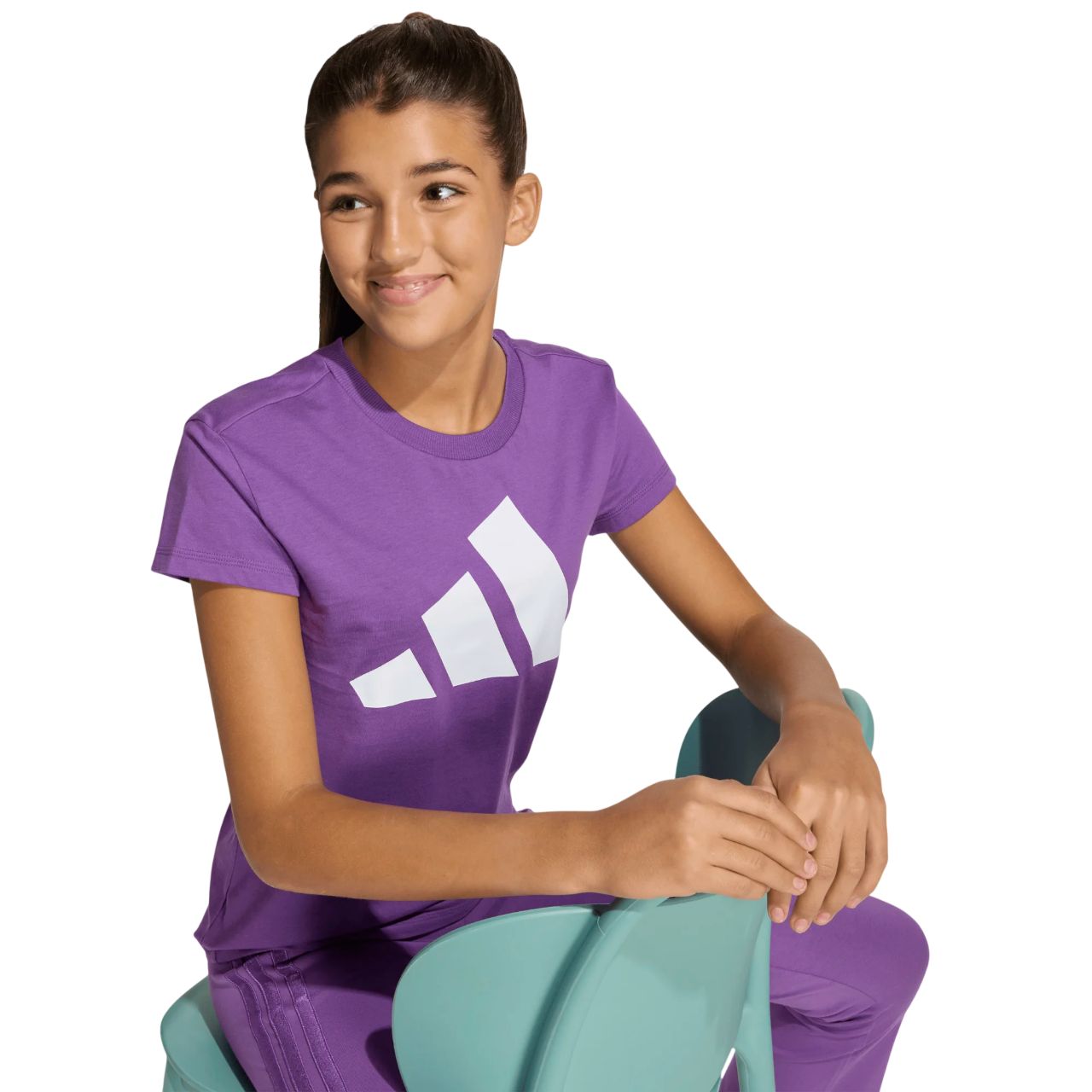Adidas Girls Youth T-shirt - LARGE EMBLEM SHIRT