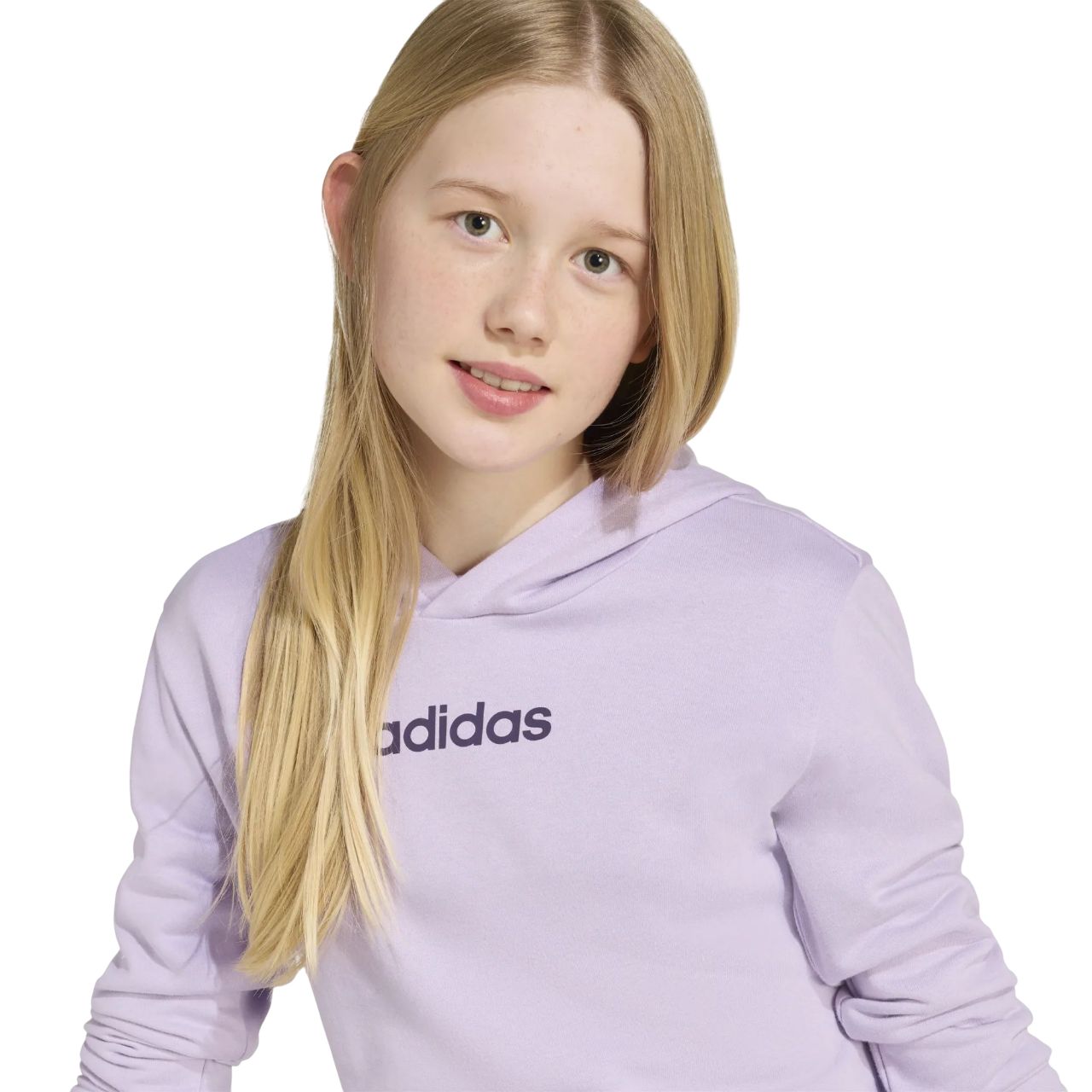 Adidas junior fleece cotton hoodie - LINEAR FLEECE HOODIE