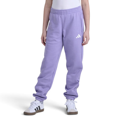 Pantalon Adidas Minimal Logo Loose Jogger pour filles, violet, vue de face avec petit logo