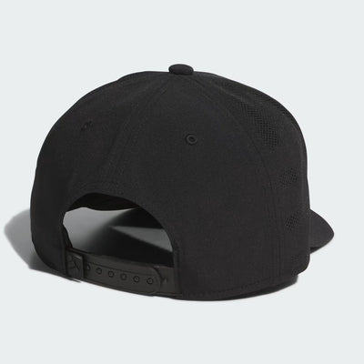 Casquette Adidas Quick Dry Snapback noire pour hommes, vue de l'arrière avec la fermeture snapback
