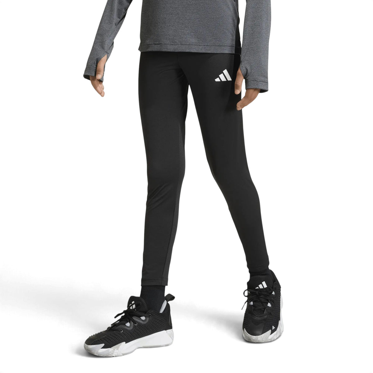 Legging Adidas Train Essentials noir pour filles avec logo adidas, vue de face