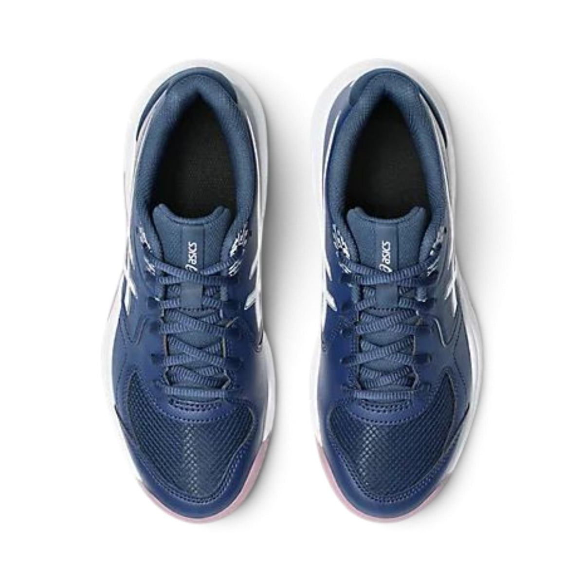 Souliers de tennis Asics GEL-DEDICATE 9 pour femmes, bleu, vue de dessus avec les lacets