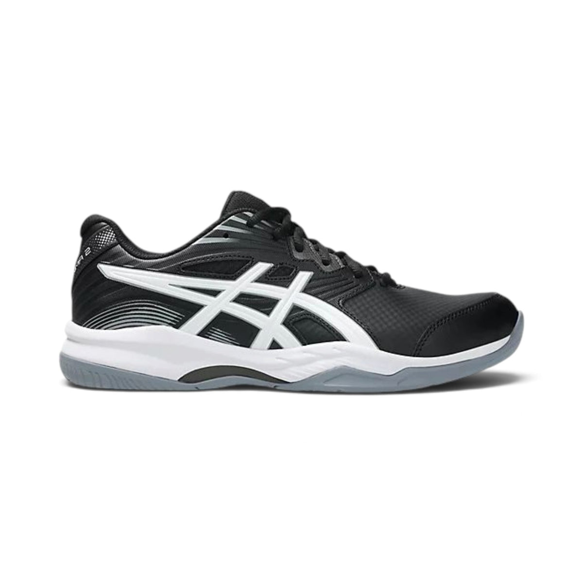 Soulier de sport intérieur Asics GEL-RENMA 2 pour hommes, noir et blanc, vue de côté