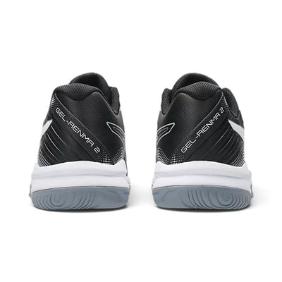 Talons des souliers Asics GEL-RENMA 2 pour hommes, noir et blanc, vue de l'arrière