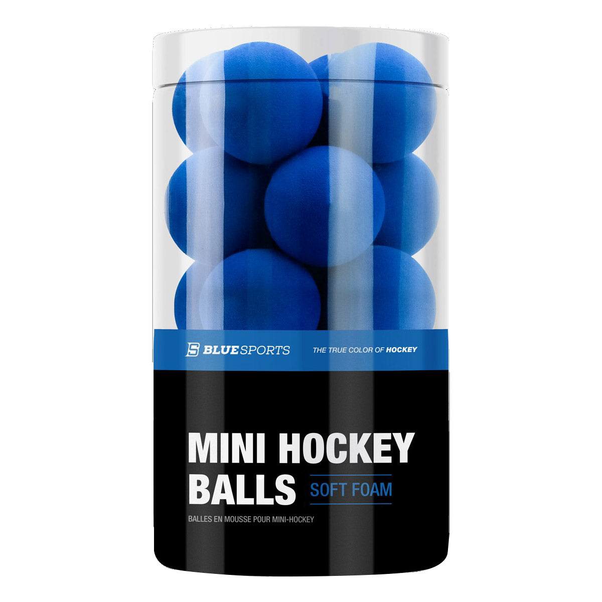 MINI BALLE MOUSSE - Balle en mousse 2" pour mini hockey - Blue Sport