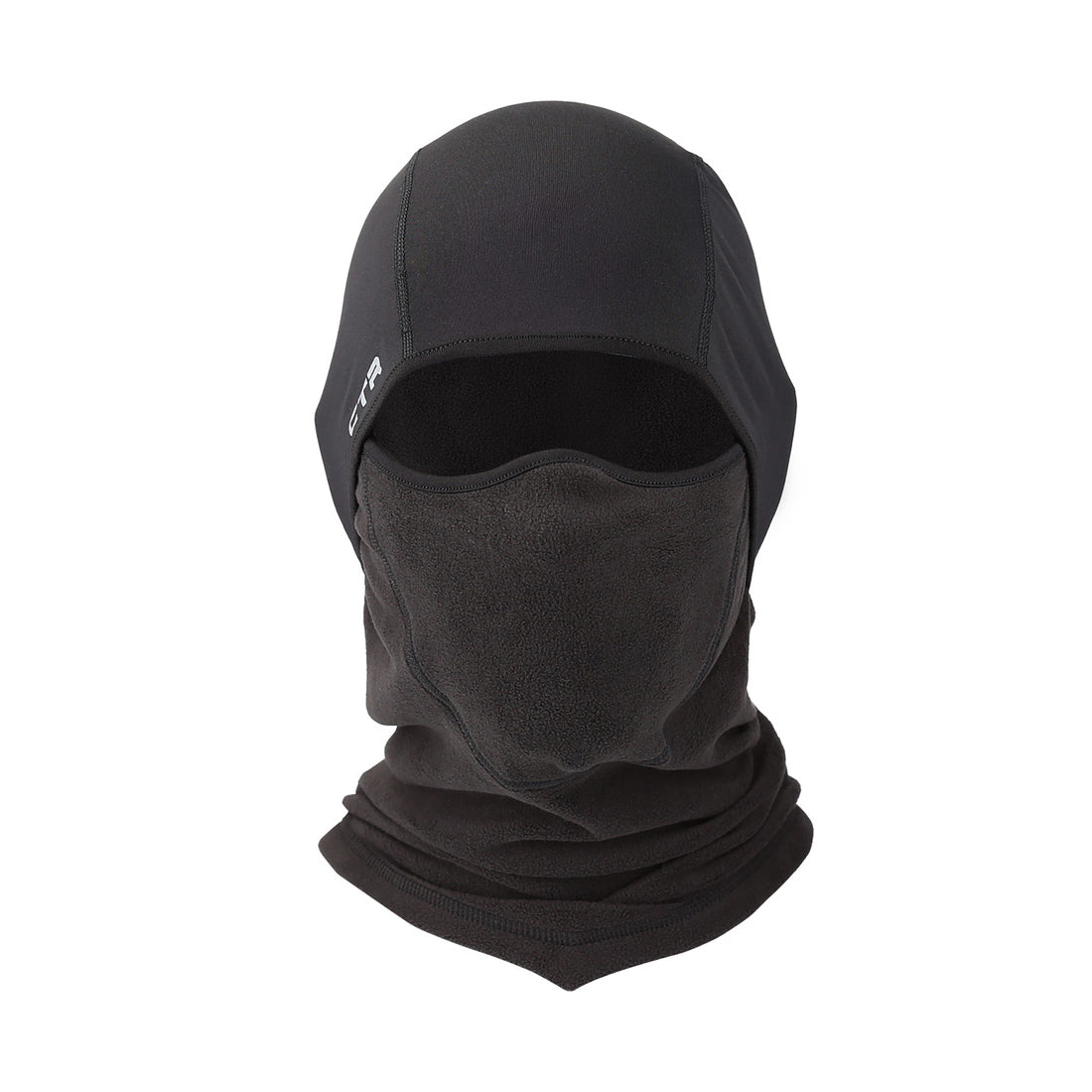 Cagoule Chaos Mistral Multi-Liner noire pour enfants, vue de face avec panneau facial et cache-cou