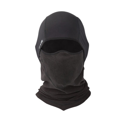 Cagoule Chaos Mistral Multi-Liner noire pour enfants, vue de face avec panneau facial et cache-cou