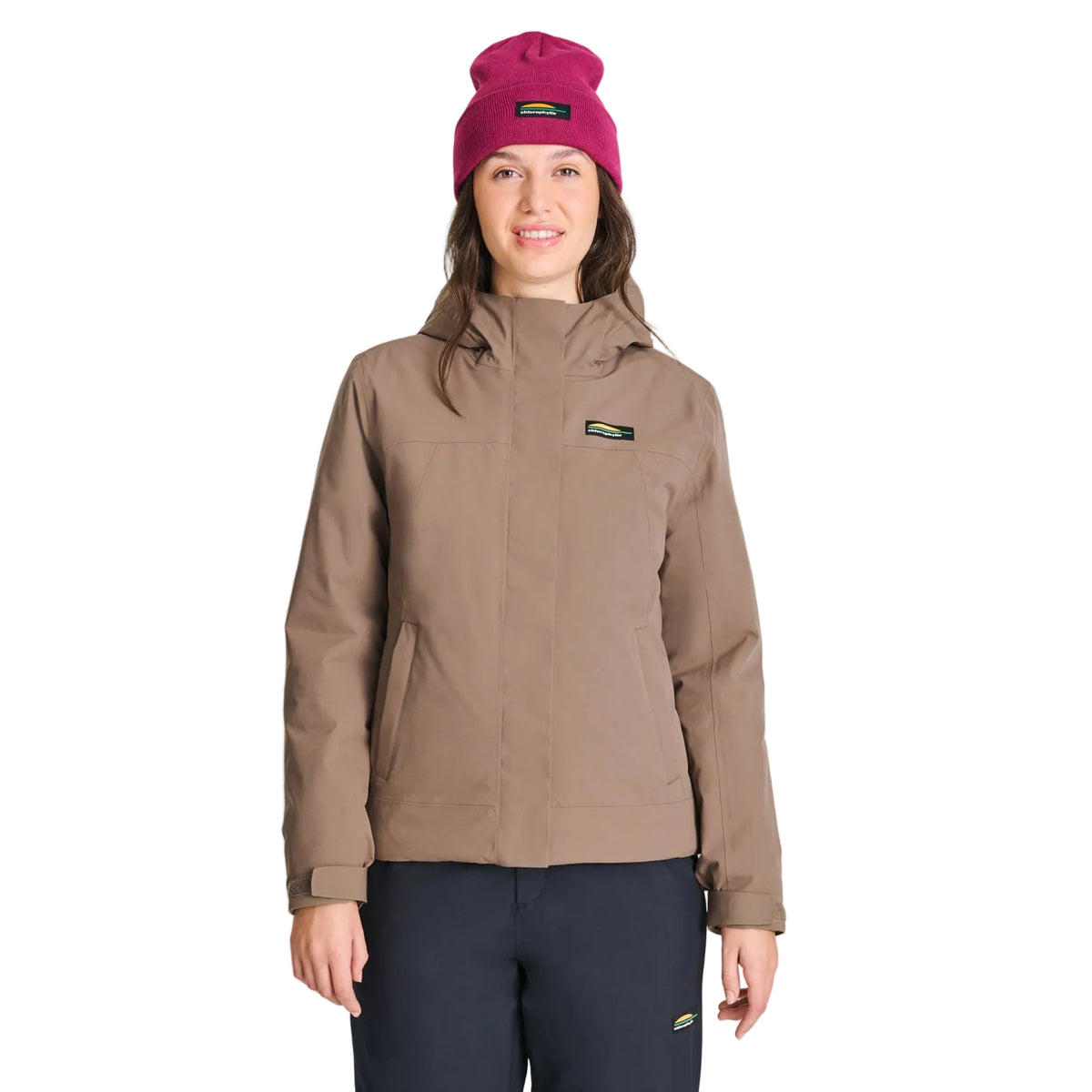Manteau d'hiver Kayla de Chlorophylle pour femmes, café, porté de face