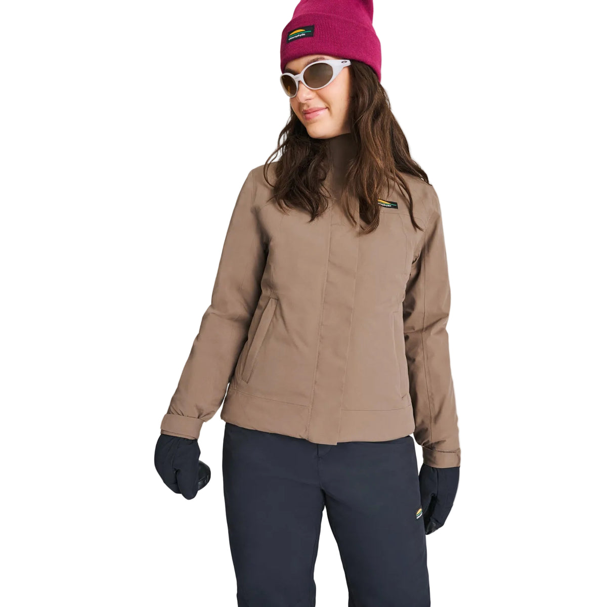 Manteau d'hiver Kayla de Chlorophylle pour femmes, café, porté de trois quarts