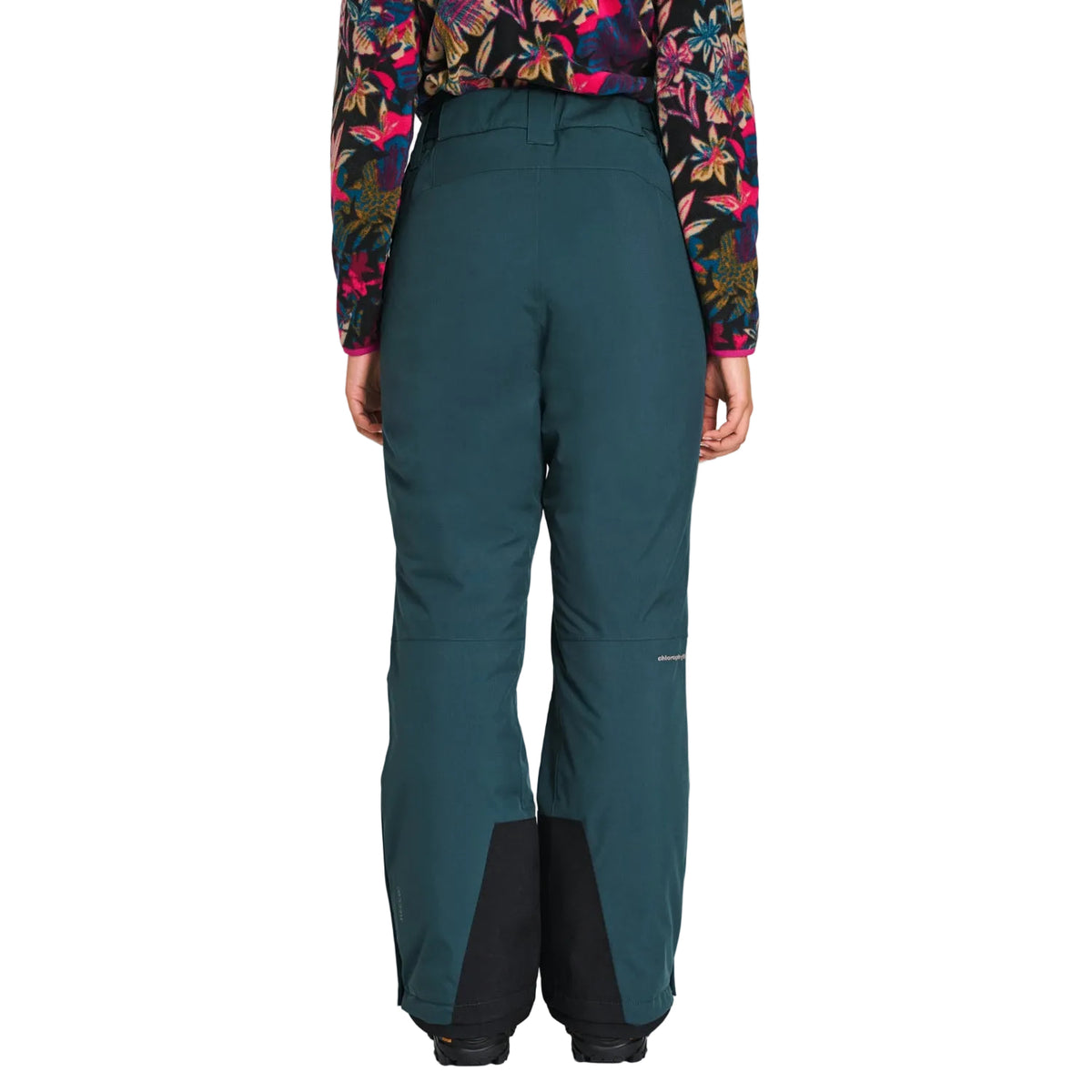 Pantalon de ski isolé Monrovia de Chlorophylle pour femmes, turquoise, porté de dos
