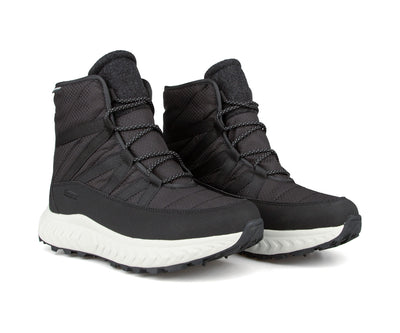 Paire de bottes d'hiver Chlorophylle AVALYS pour femmes, noires, vue de trois quarts