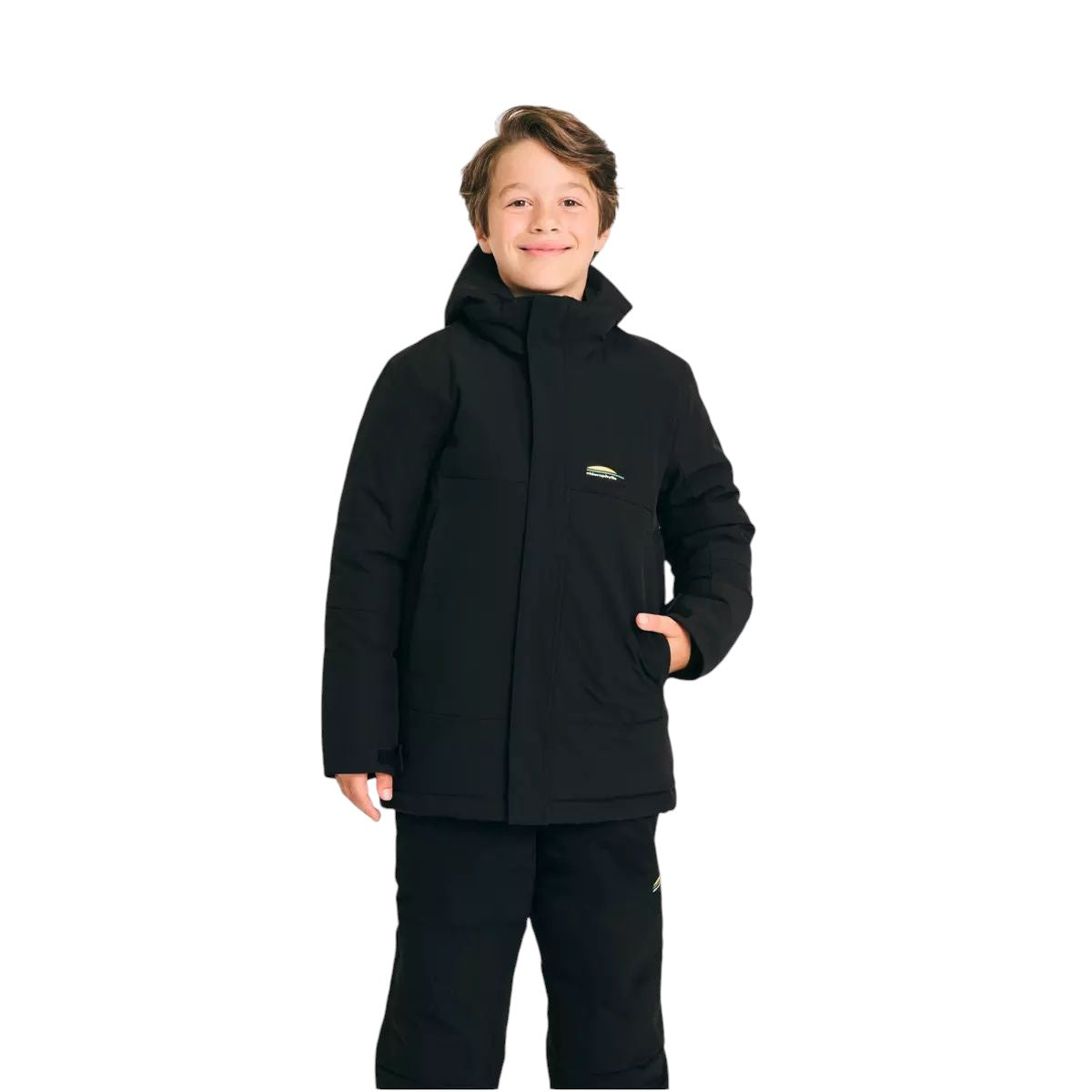 Manteau d'hiver Chlorophylle NORDIC pour garçons, porté, vue de face