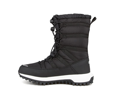 Botte d'hiver Chlorophylle NIVALYS pour femmes, noire, vue de profil avec boucle de tirage