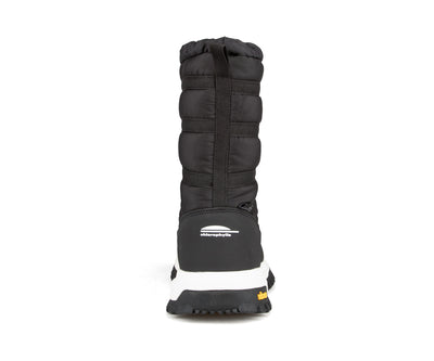 Botte d'hiver Chlorophylle NIVALYS pour femmes, noire, vue de dos avec logo Chlorophylle