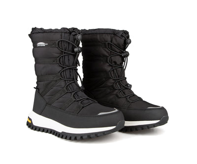 Paire de bottes d'hiver Chlorophylle NIVALYS pour femmes, noires, vue de trois quarts