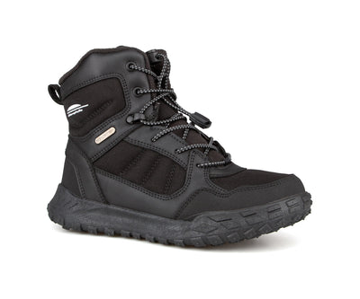 Botte d'hiver Chlorophylle Nordalys pour garçons, tout noir, vue de trois quarts côté gauche