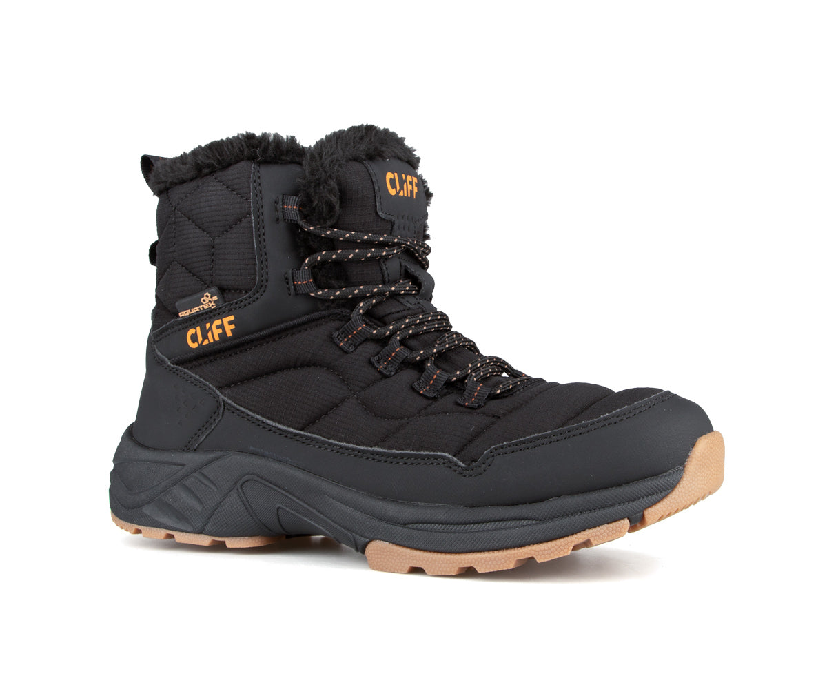 Botte d'hiver Emeraude Trek Cliff pour femme, noir, vue de trois quarts
