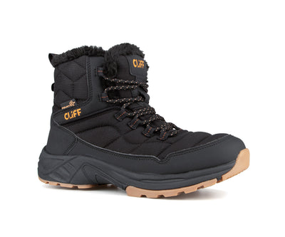 Botte d'hiver Emeraude Trek Cliff pour femme, noir, vue de trois quarts