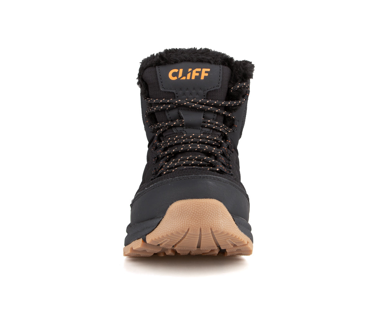 Botte d'hiver Emeraude Trek Cliff pour femme, noir, vue de face