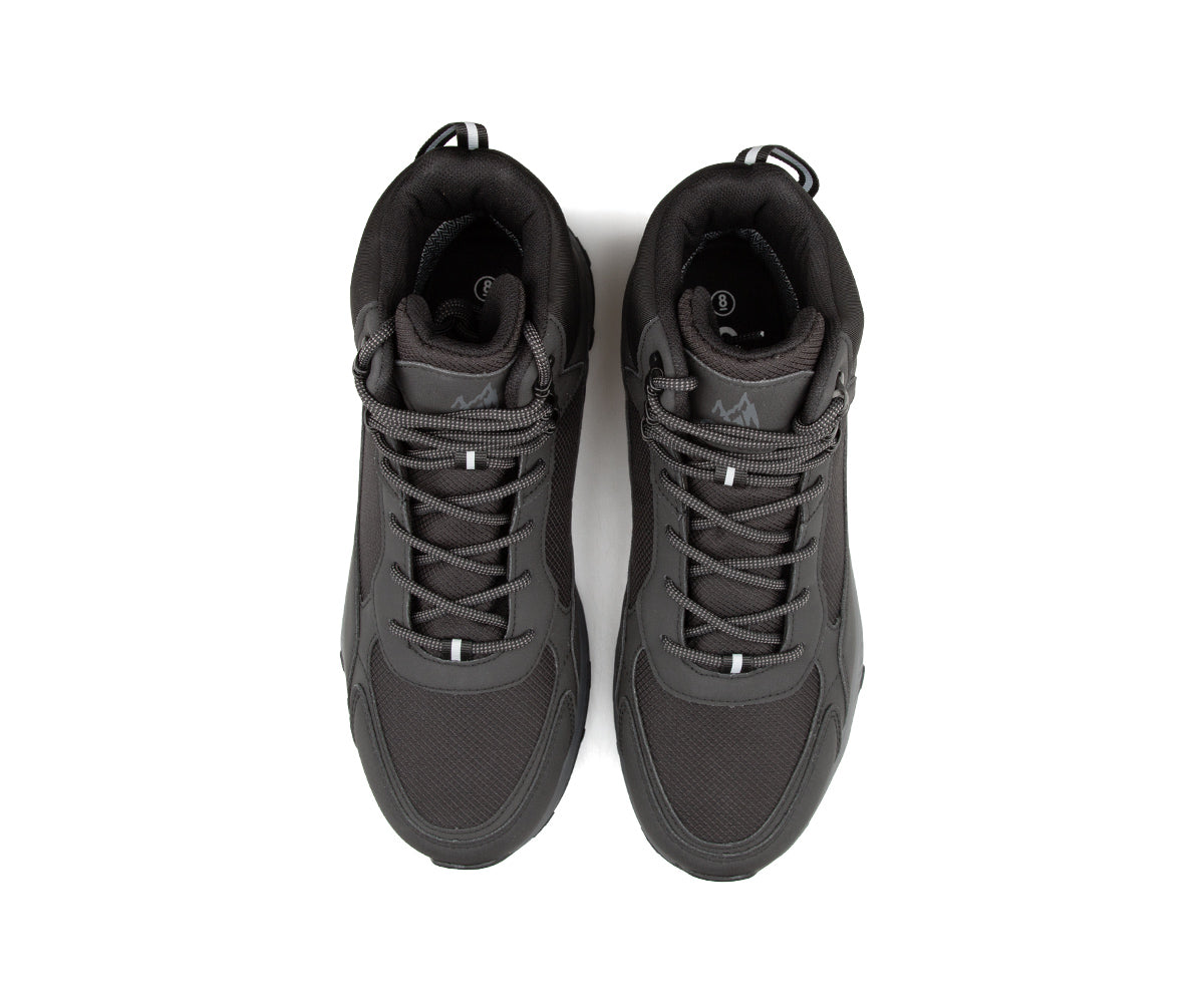 Paire de bottes de randonnée Cliff Street Nord pour hommes, noir, vue de dessus