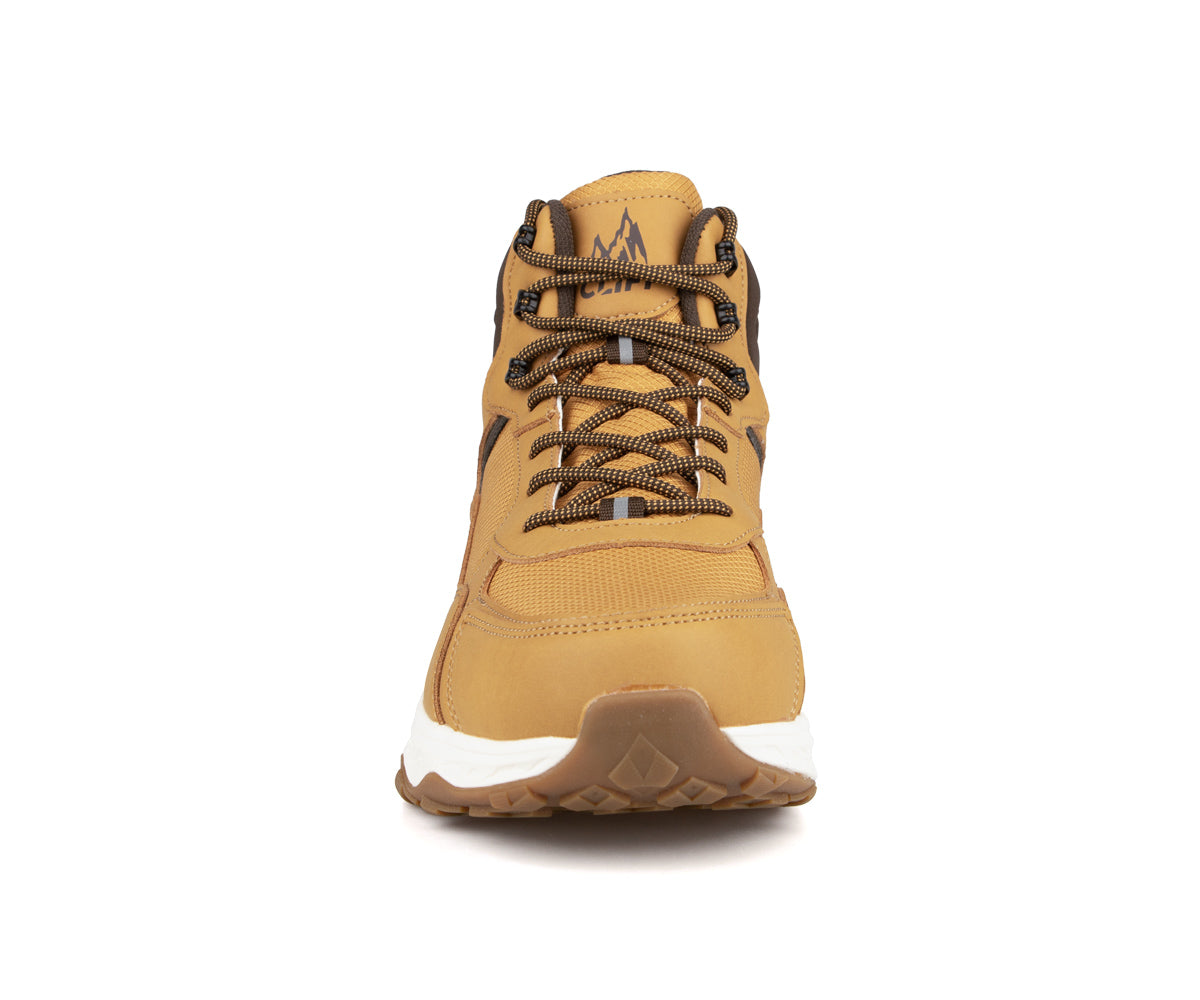 Botte de randonnée Cliff Street Nord pour hommes, taupe/tan, vue de face avec lacets