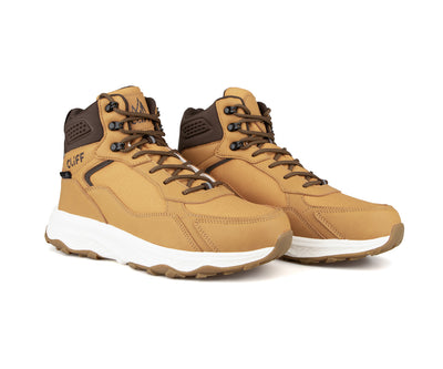 Paire de bottes de randonnée Cliff Street Nord pour hommes, taupe/tan, vue de trois quarts