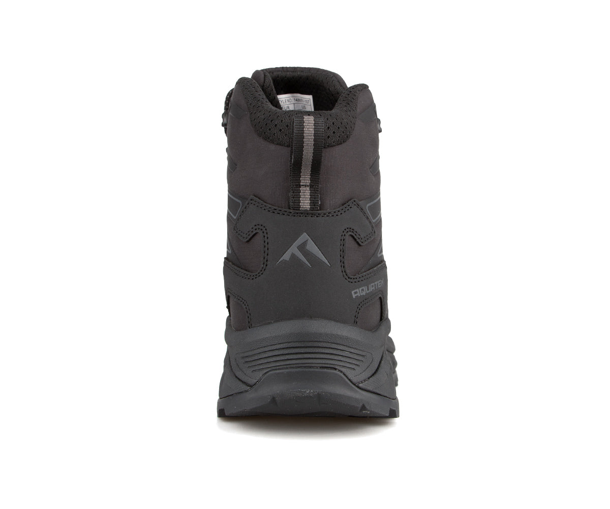 Botte de randonnée Cliff Vertex Terra pour hommes, noir/noir, vue de l'arrière avec bande réfléchissante