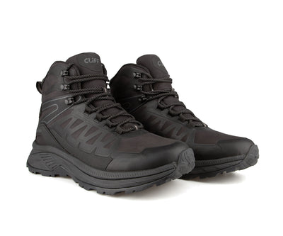 Paire de bottes de randonnée Cliff Vertex Terra pour hommes, noir/noir, vue de trois quarts