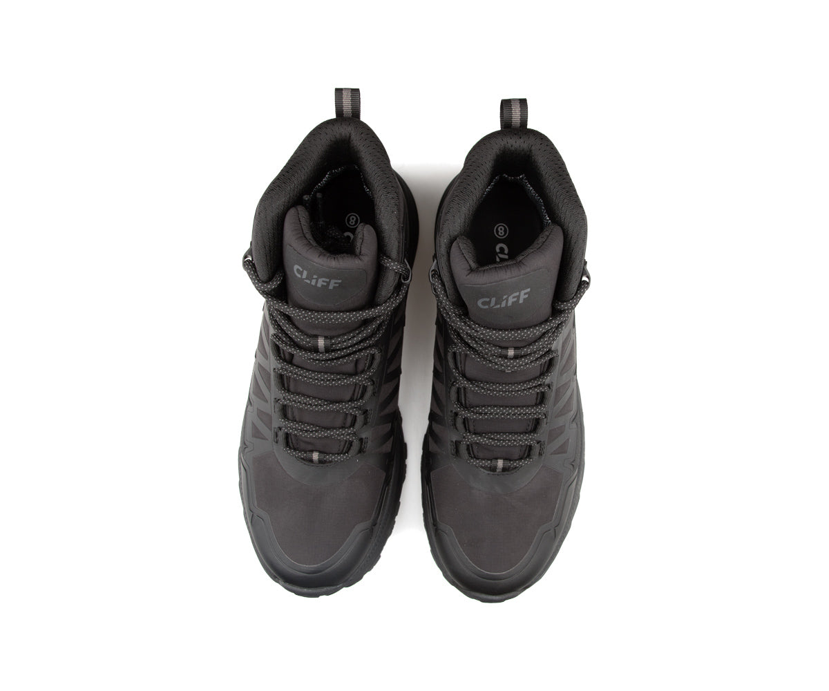 Paire de bottes de randonnée Cliff Vertex Terra pour hommes, noir/noir, vue de dessus