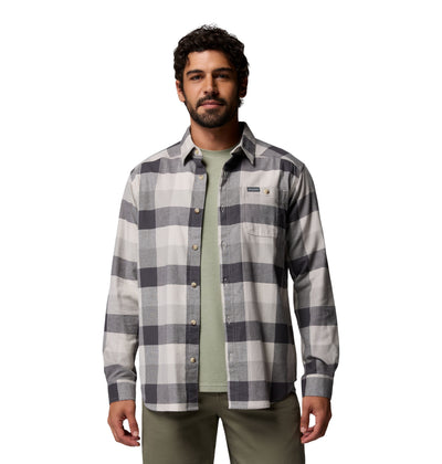 Chemise en flanelle Cornell Woods de Columbia pour hommes, gris charbon, portée ouverte