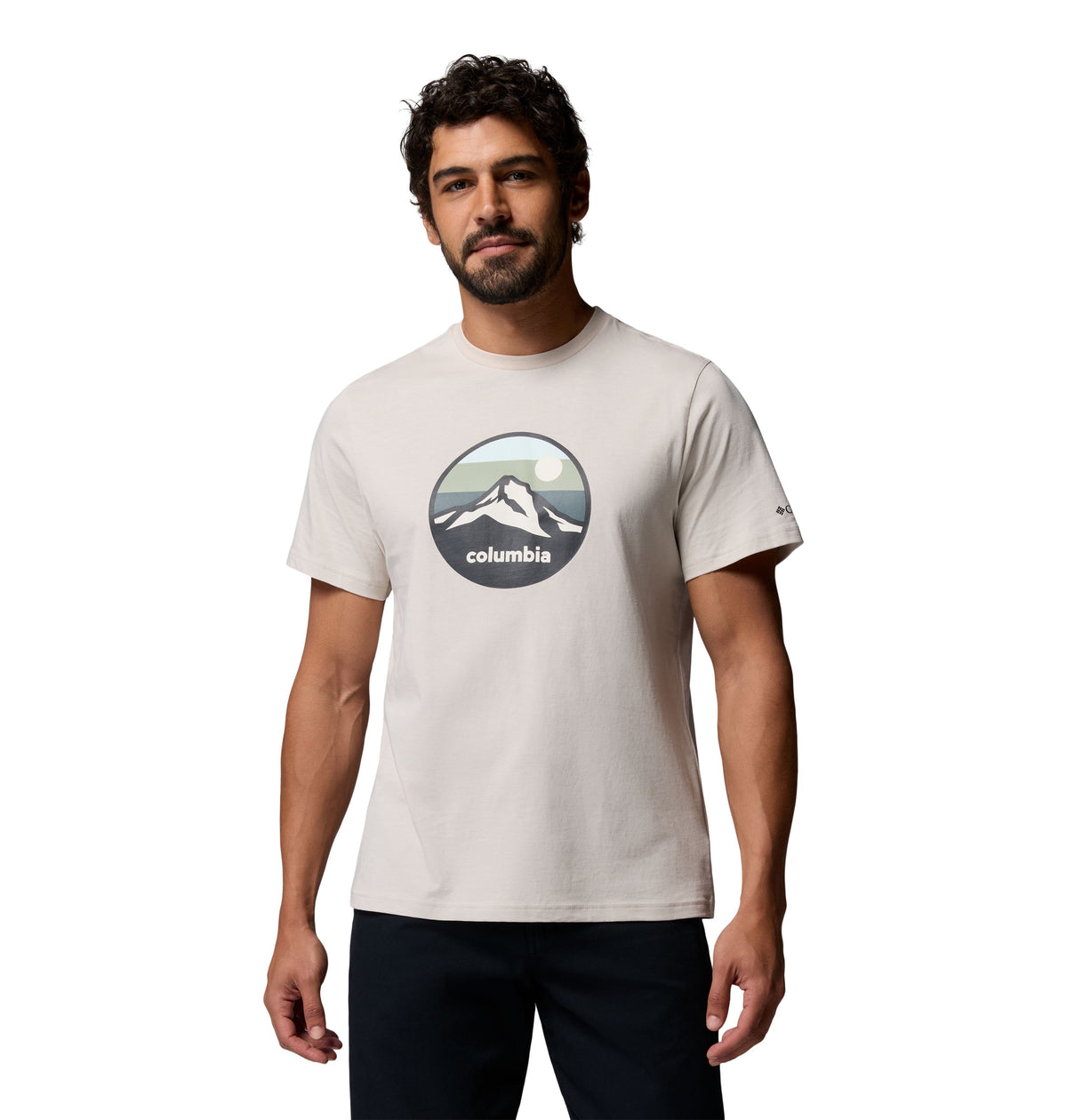 T-shirt CSC Seasonal Graphic de Columbia pour hommes, beige, porté de face