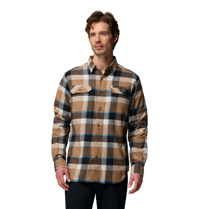 Chemise en flanelle Flare Gun Stretch de Columbia pour hommes, taupe, portée de face