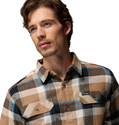 Chemise en flanelle Flare Gun Stretch de Columbia pour hommes, taupe, détail des poches de poitrine